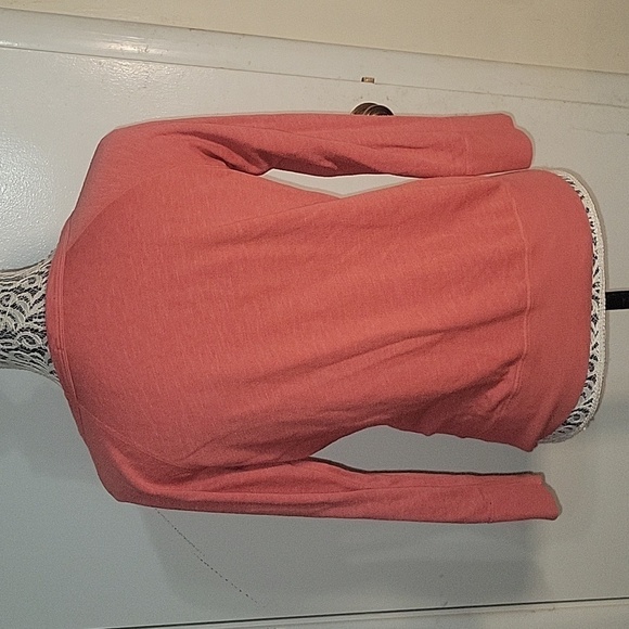 JAMES PERSE Women's Coral Supima/Modal Blend Sweater Designer Spring Breathable - Picture 3 of 6